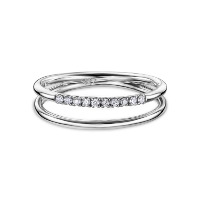 Сдвоенное кольцо Skinny с 10 бриллиантами